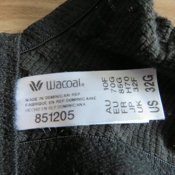 WACOAL Halo Lace Moulded Bra in Black Floral - Size 32G - Picture 12 of 12